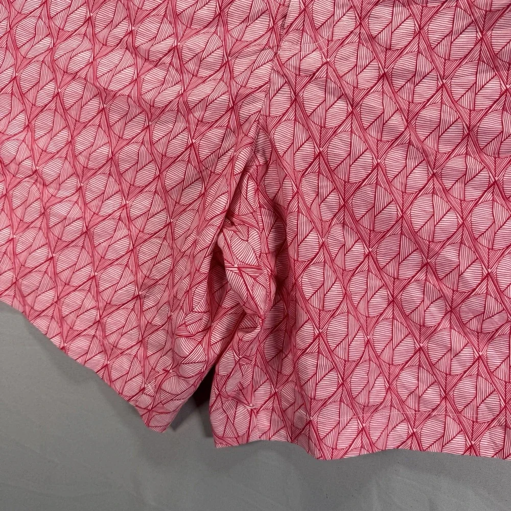 Ted Baker Swim Shorts Mens 6 Pink Geometric Zipper Pockets Trunks Boardshorts
